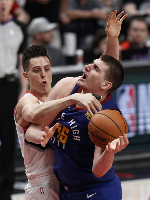 Nikola Jokić na šestom meču protiv Portland Trejlblejzersa