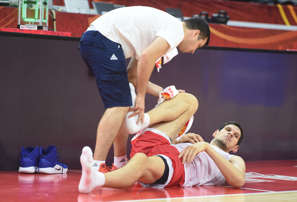 Boban Marjanović na treningu košarkaške reprezentacije Srbije